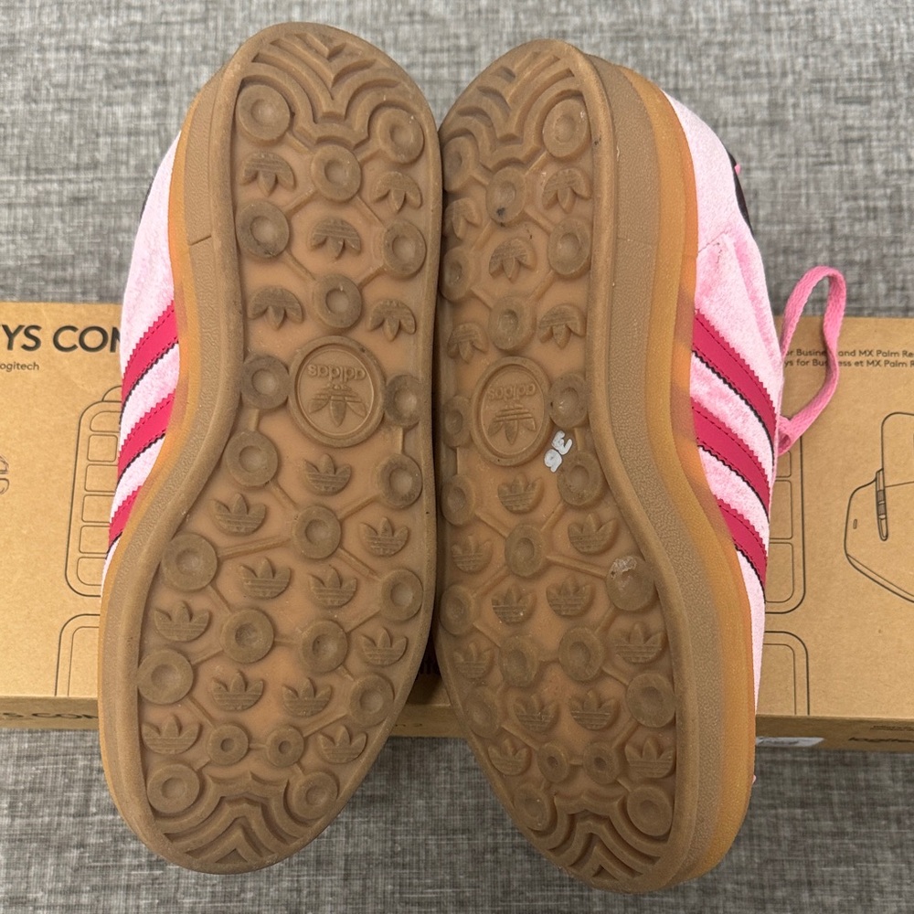 adidas Gazelle Pink Suede Low-Top Sneakers with platform Gum Sole - Picture 4 of 13